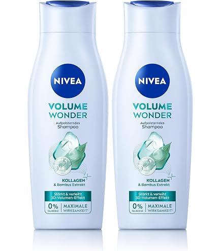 NIVEA Volume Wonder Krftigendes Shampoo (250 ml), Volumen Shampoo mit  Kollagen und natrlichem Bambus-Extrakt, silikonfreies* Haarshampoo fr  sofortigen Volume Effekt (Packung mit 5) : Amazon.de: Kosmetik