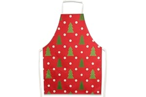 FLOFIA Delantal Navidad Cocina de Linaza Unisex para Camarero Cocinero Restaurante Bar Hotel Mujer Hombre, 78cm*55cm (Más Largo Perímetro 120cm)