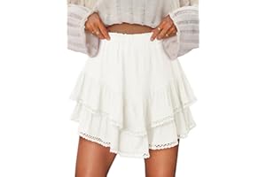 CHICZONE Flowy Shorts for Womens Mini Ruffle Skorts Skirts High Waisted Teen Gilrs Tennis Skort Casual Summer Shorts