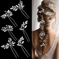 Haarnadeln Mit Strass & Perlen – Silberfarben, Blumen-Design, 6 Stück, Für Hochzeit, Abschlussball, Party