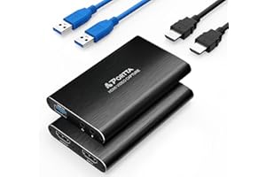 PORTTA Scheda di acquisizione video HDMI, streaming e registrazione in 1080P60 con latenza ultra bassa, ingresso/uscita loop HDMI 4K, USB 3.0 per PC compatibile con videocamera/PS4/PS5/OBS