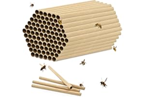 DIELOVEHUA 100PCS Tubo para Nido de Abejas, 15 CM Largo, Tubo de Cartón para Apicultores, Accesorios para Casa de Insectos, para Rellenar Hotel de Insectos, Casa de Abejas, Hotel de Abejas, Exterior
