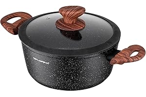 FLORINA MASTER BLACK Cocotte en aluminium 20 cm 2,1L | Revêtement antiadhésif | Pour tous types de plaques de cuisson, y compris induction | Poignées ergonomiques soft-touch