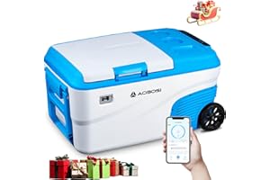 AAOBOSI Glaciere a Compression 23L, Glaciere Electrique Voiture with Multi-Function Storage,-20°C to 20°C 12V/24V 100-240V AC Glacières pour Auto, Camion, Bateau, Camping-Car, No Batteries Required