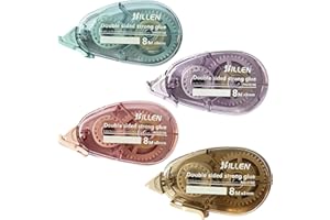 YDYxieji Glue Tape Roller (4 Pack), 8mx8mm Double Sided Adhesive Dispenser, Scrapbook Runner Tape, For Crafts, Card Making, Photos, Journaling and Scrapbooking