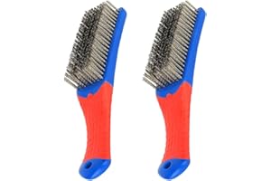 MIUPOO Outdoor Grill Cleaning Wire Brush,BBQ Cleaner Accessories Stainless Steel Brush,Small Scratch Brush for Rust Removal, Paint Scrubbing, Cleaning Kitchen Supplies,2 Pieces