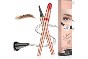 chimoo Matita Sopracciglia Microblading,3D Matita Sopracciglia Waterproof 2024 Matita per Sopracciglia con Quattro Punte Crea Sopracciglia Dall'aspetto Naturale Senza Sforzo (Marrone Chiaro)