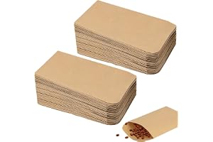 100 stycken självhäftande frökuvert, 6 x 10 cm små bruna platta påsar