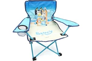 Toyland® Bluey & Bingo Klappbarer Campingstuhl für Kinder mit Getränkehalter und Aufbewahrungstasche – Perfekt für Campingausflüge, Strand und Garten