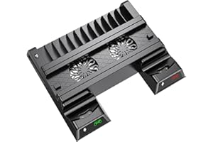 ASUNCELL Soporte vertical para PS4, con ventilador y estación de carga para PS4 Pro/Slim, incluye 12 juegos