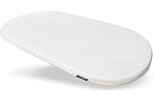 Yunioo Foam Changing Mat. Moses Basket or Oval Bassinet Mattress Pad with Waterproof & Ultra Soft Cover. Replacement Diaper Changer Station Mattress. Changing Table Topper for Dresser. 74 x 38 cm