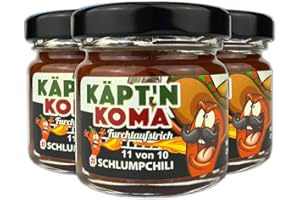 Schlump-Chili⎥Käpt'n Koma Dreierpack Set Schärfste Chili Paste mit Carolina Reaper und Ingwer ULTRA SCHARF! (3 x 35g)