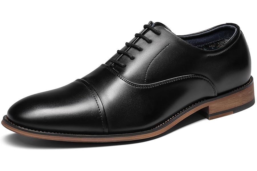 Bruno Marc Men's Lace Up Soft Cap-Toe Formal Dress Shoes, Brogues Classic Oxfords Office Work Business Shoes