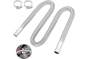 ‎BOOAEE 200CM Abgasschlauch für Stromerzeuger, Abgasschlauch Durchmesser 25mm Diesel Abgasrohr Standheizung, Auto Heizung Edelstahl Abgasrohr 2 Edelstahlklammern,für Roh öL Heizung Standheizung Kraftstofftank