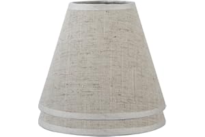 ONEPRE Candle Lampshades for Chandelier Ceiling Light Clip on Pendant Lamp Shades Linen, Set of 2