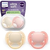 Philips Avent Ultra Soft Pacifiers: Anatomically Designed for Babies 0-6 Months, Flexible Shield, Symmetrical Silicone Teat,