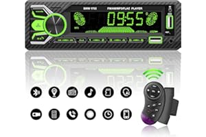 SANJSJHXJ RDS Autoradio 2 Bluetooth 5.2 Vivavoce,1DIN con Telecomando Volante,Funzione AUX,Lettore MP3 e doppia porta USB,suono stereo AMFM,Display LCD,Localizzare e trovare auto,iOS e Android