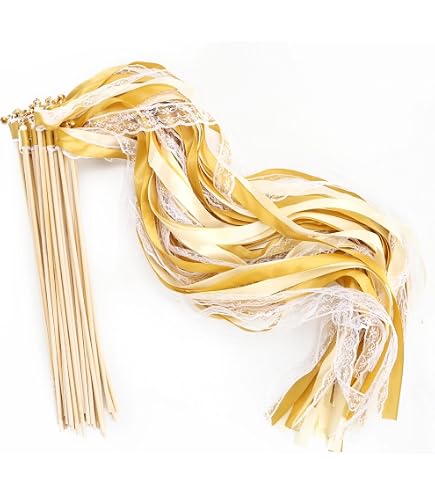 Lot of 50 Baguette de Mariage avec Clochette, Baguettes de Ruban de Lot of 50 Baguette de Mariage avec Clochette, Baguettes de Ruban de