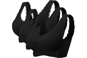 Litthing Reggiseno Sportivo Wireless di Pizzo Bra da Donna Senza Giunte Comodo Reggiseni Senza Ferretto Top Push up da Ginnastica Yoga Allenamento Running