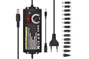 AMTAKE Einstellbares Netzteil 3V-24V Universal Netzteiladapter 3A 72W Verstellbarer Netzadapter 100V-240V AC to DC mit LED Spannungsanzeige und 5,5x2,5mm 14 Tipps für Haushaltselektronik, DC Motor,3000mA Max