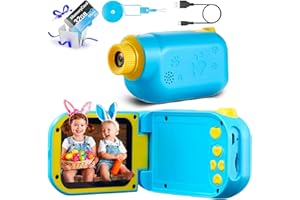 COOZi UPGRADED 1080p Kids Video Recorder with 32gb SD Card & Neck Strap – 8 Mega Pixel Digital Camera for Kids with 5 Modes | Shockproof Kids Video Camera | Instant Camera for Kids with Frame (Blue)
