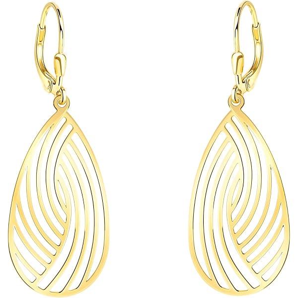 SOFIA MILANI Damen Ohrstecker Aus 925 Silber Vergoldet – Gebogener Design Ohrring E2065