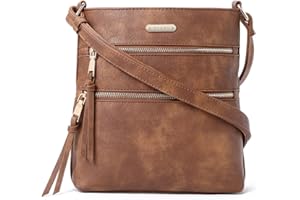 CLUCI Umhängetasche Damen PU Leder Schultertasche Mittelgroß Reißverschlusstasche Verstellbarer Riemen Weich Stylisch