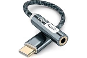 YISH Adapter USB C na Jack 3.5mm：USB C Aux Słuchawki Nylon, USB Typu C na Jack z DAC Chip Kompatybilny z iPhone 16/15 Pro Max Samsung Galaxy S25/S24 iPad Air/Pro Google Pixel 8/7