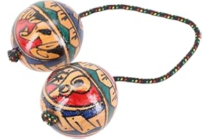 URPIZY Wooden Sand Eggs Asalato African Shakers Rhythm Fingertip Ball PercussionMusical