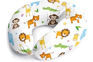 Niimo XXL 2-in-1 Schwangerschaftskissen & Stillkissen - 100% Baumwollbezug mit Faserfüllung, 100% Waschbar, Ergonomisch & Multifunktional, Dschungel (200 x 70 cm)