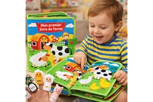 FAMInet Busy Board Montessori, Livre d’Activité Bebe 1-6 Ans, Jouet Bébé 1 an, Jeu Éducatif Motricité Fine, Activité Manuelle Enfant, Cadeau Garçon Fille