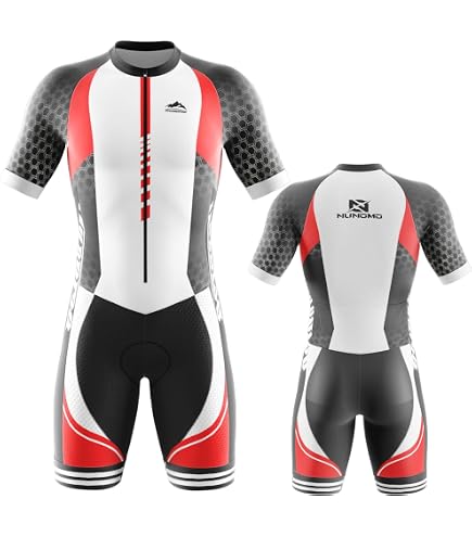 Tuta Da Triathlon A Maniche Corte Da Uomo, MTB Body Trisuit Cycling Skinsuit With Gel Pad Per Nuoto - 6