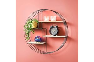 OTZ Living Round floating Wall Shelf Unit Decorative Floating Shelf for Living room Bedroom Kitchen Shelves 50 x 50 x10cm