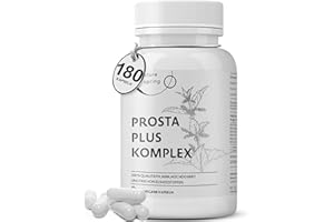 ‎NATURE SPRING Prosta Plus Komplex - 180 Prostata Kapseln hochdosiert - einzigartige Formel aus Kürbiskern-, Sägepalmen-, Brennnesselwurzelextrakt mit Zink, Vitamin E & Selen - geprüfte Prostata Komplex Kapseln