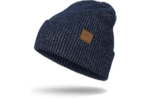 WMCAPS Knit Beanie for Men, Stretchy Soft Warm Daily Cuffed Winter Hats, Unisex Comfortable Wooly Beanie Gifts for Men/Him/Dad