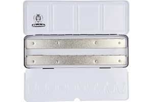 Schmincke - HORADAM® AQUARELL Coffret Vide 74 924 097, Coffret en métal Noire avec Palette de mélange, pour Un réassort Individuel de 24 x 1/2 ou 12 x 1/1 gdoets HORADAM® AQUARELL
