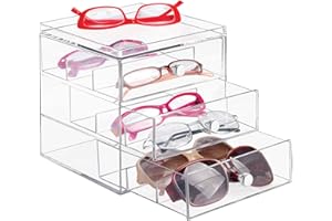 mDesign Organizer Do Szafy i Komody z Wysuwanymi Szufladami do Sortowania – Organizer na Bi?uteri? i Przybory do Makija?u – Idealny jako Pude?ko na Drobiazgi lub Wk?ad do Szuflady – Przezroczysty