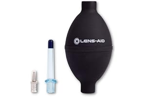 Lens-Aid Gruszka Powietrzna – Air Blower z 2 Dyszami i Gumową Końcówką – Do Czyszczenia Sensora, Obiektywu, Ekranu, Klawiatury – Mocny Strumień Powietrza, Bezpieczne Czyszczenie Sprzętu