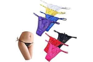 RUIBAVYA Mujer Bragas De Bikini Ajustable Tanga Translúcido Sin Costuras Bowknot Slip