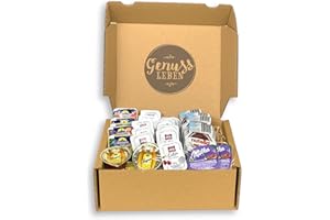 ‎GENUSSLEBEN Genussleben Box mit 900g Konfitüre von Schwartau, Langnese, Milka und nutella verschiedene Sorten in Portionspackung