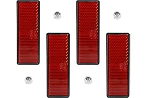 ANRBB 4 reflectores rectangulares rojos, atornillables, para remolques, caravanas, camiones, tractores – Reflectores laterales resistentes con montaje de tornillo, ideal para postes y remolques