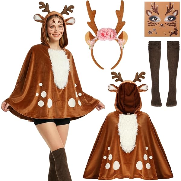 Funcredible Cerchietto Con Corna Di Renna Per Donna - Accessorio Halloween E Natale Con Tatuaggio