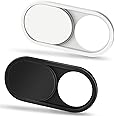 CloudValley Webcam Cover Slide [2-Pack], 0.023 Inch Ultra-Thin Metal Web Camera Privacy Cover for MacBook Pro*, iMac, Laptop Accessories, PC, iPad Pro, iPhone, Computer and Others [Black & White]