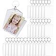 30PCS Acrylic Photo Frame Keychain, Photo Insert Keychain, Clear Acrylic Picture Keychains, Holder Photo Insert Blank Keyring for Valentine Holiday DIY Projects Craft Diaplay Supplies (1.4"*2")