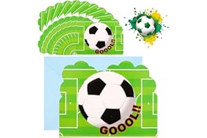 Guiffly 20 Pack Party Invitations Kids Football, Football Party Invites with Envelopes, Kids Party Invitations Birthday Invitations for Girls Boys