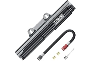 Tiakia Pompa Bicicletta Portatile 260psi, Mini Pompa per Bici Compatta per Valvole Presta Schrader Dunlop, Pompa Bici Adatto per Corsa MTB BMX Bici da Strada Palline, Pompa con Staffa di Montaggio