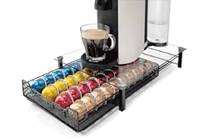RECAPS Organizador de cocina para cápsulas de café, soporte de almacenamiento, cajón Compatible con tiendas de vidrio templado Vertuoline, 40 cápsulas de café