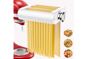 FIAYIGIL 3-in-1-Nudelmaschinen-Aufsatz für alle KitchenAid-Küchenmaschinen,kitchenaid zubehör inkl. Nudelblattrolle, Spaghettischneider, Fettuccine-Schneider- für die einfache Herstellung frischer Nudeln