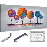Tableau Peint à La Main Monica Mirafiori - 120x60cm - Toile Sur Cadre Bois - Moderne Et Unique