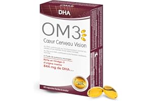OM3-DHA Cœur Cerveau Vision-Préserver le capital du cœur,du cerveau et de la vision-Huile de poisson concentré à 80% d'Oméga 3-60 capsules